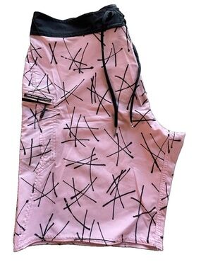 Volcom Pink and Black Men’s Board Shorts - Size 36